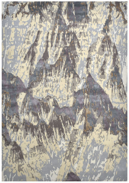 hand knotted contemporary rug art