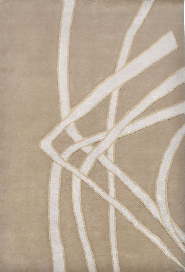 contemporary luxurious hand knotted rug in wool and silk by rug art nyc