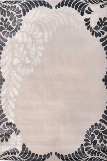 contemporary handmade floral design rug with high and low pile