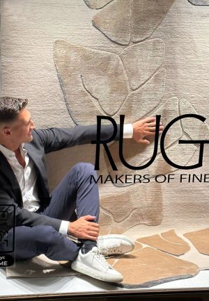 franco rivera and his contemporary handknotted rug geometric pattern