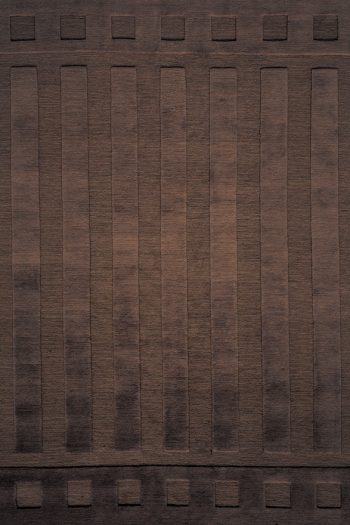 corbu. modern geometric rug design in chocolate brown tone.