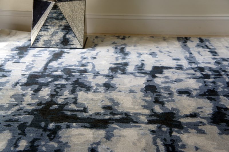 abstract design rug Steel showing details and craftsmanship from our abstract contemporary collection