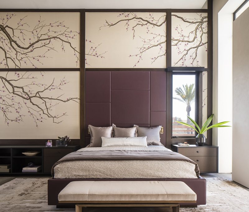 luxurious bedroom design by dawson design group featuring handmade custom rug by rug art nyc