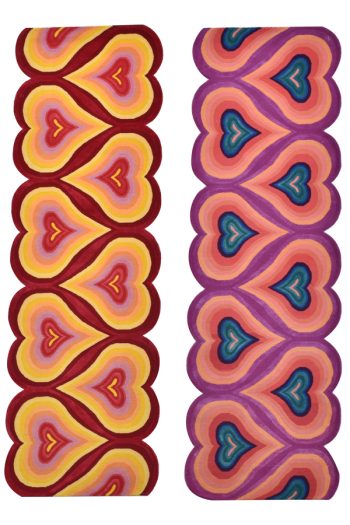 hand knotted modern rugs designed by sasha bikoff. colorful pink rugs