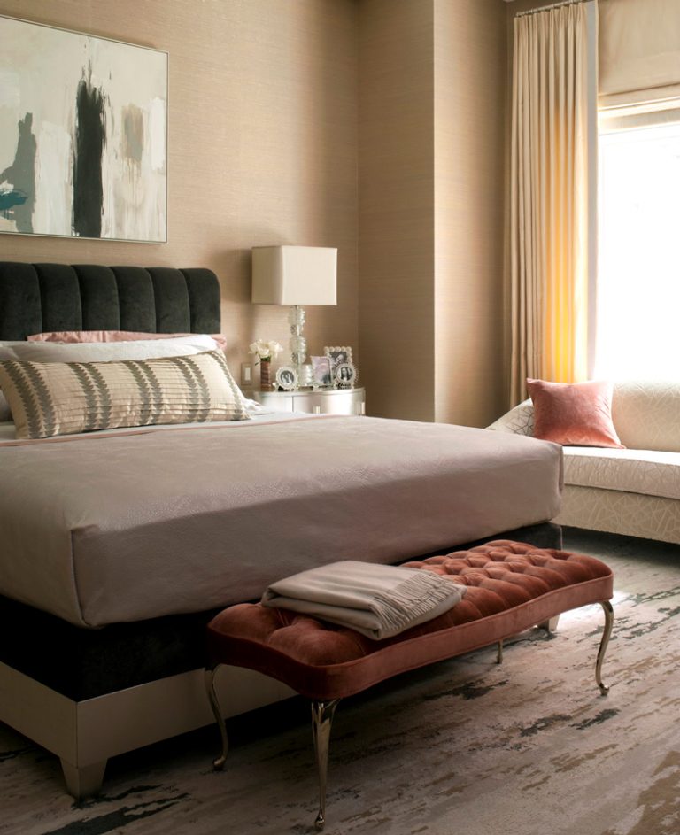 modern handmade rug in a contemporary bedroom