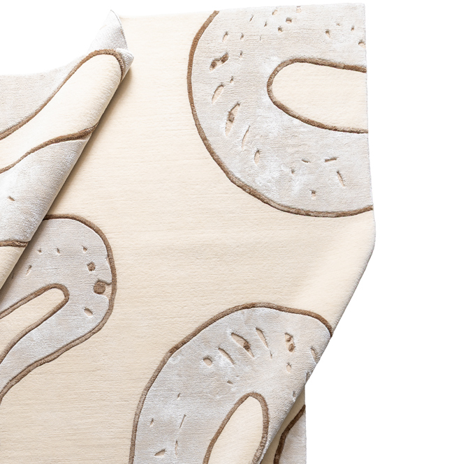 imperial Snake bespoke hand knotted luxury rug featuring a low pile turkish knot and fluid serpent inspired design in wool and silk