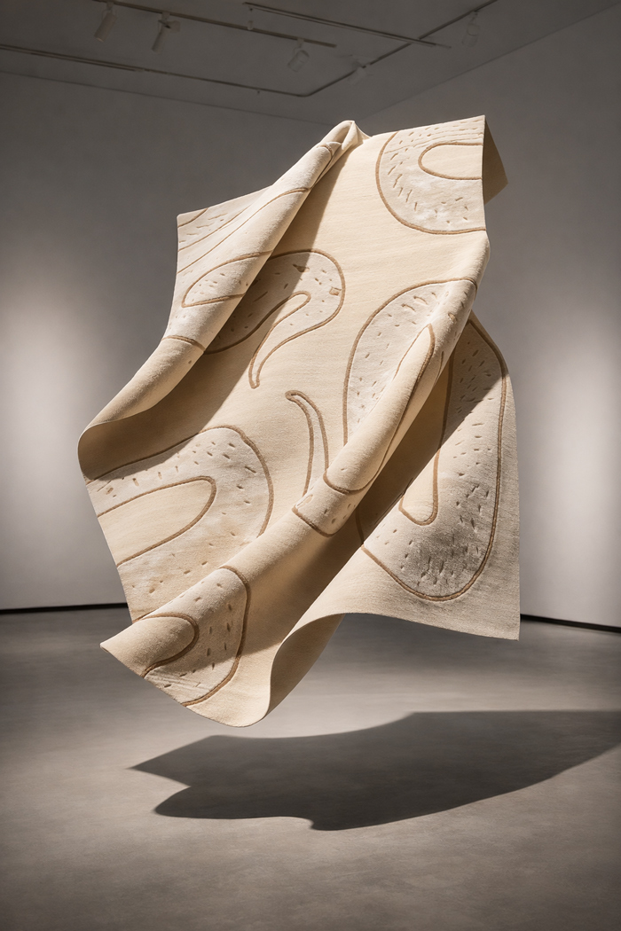 imperial Snake bespoke hand knotted luxury rug featuring a low pile turkish knot and fluid serpent inspired design in wool and silk