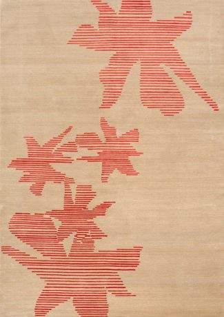 geometric design rug in a modern rustic new york city loft